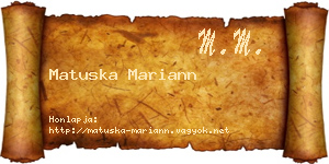 Matuska Mariann névjegykártya