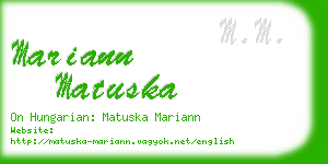 mariann matuska business card